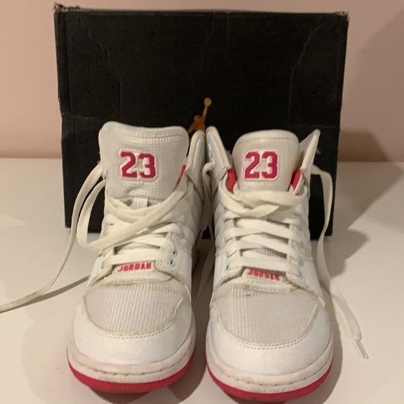 Nike Jordan white and hot pink hi tops - Picture 2 of 7